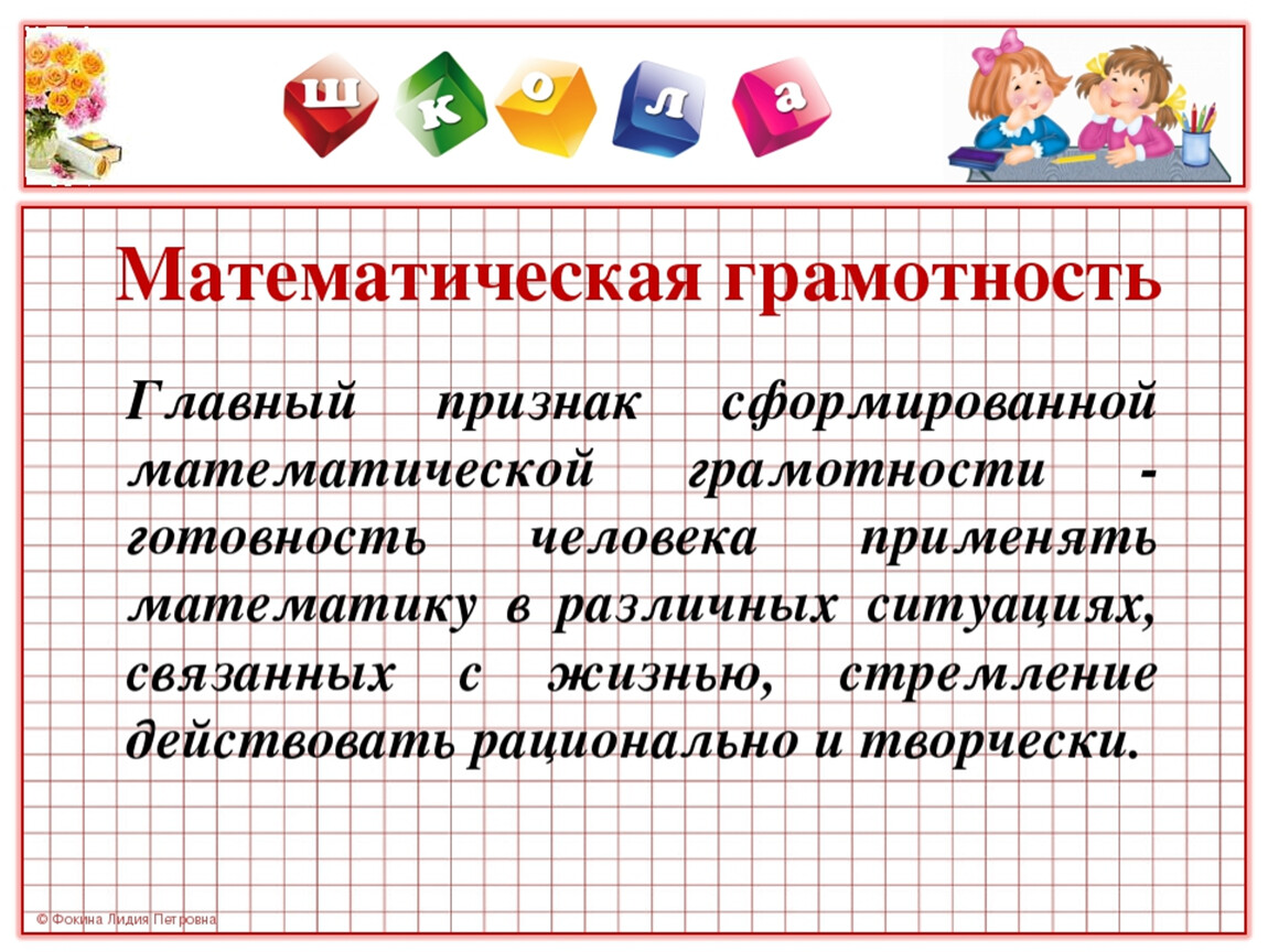 Математическая грамотность.